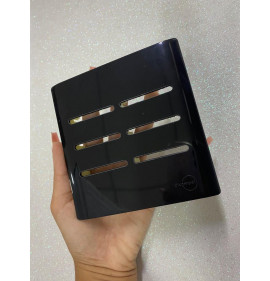 Placa p/ 6 Interruptores 4x4 - Novara Preto Brilhante 